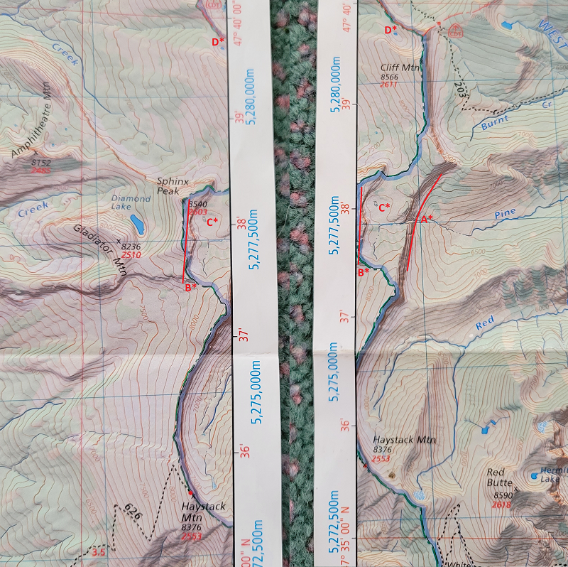 How to Hike the Top of the Chinese Wall in the Bob Marshall Wilderness - Map