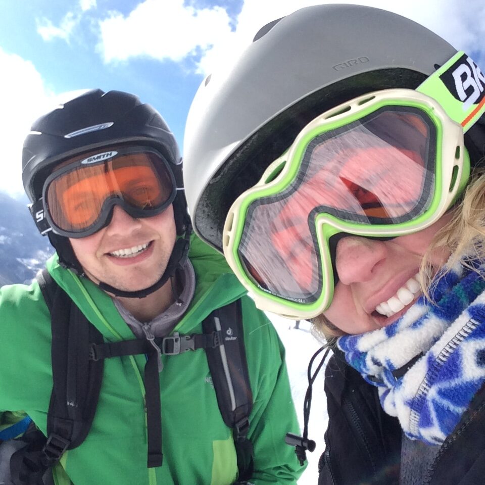 Sarah and Sterling skiing